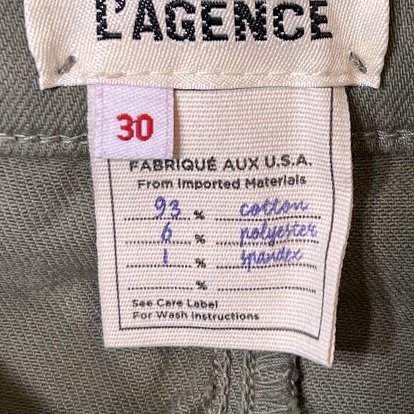 L'Agence Sada Jeans Womens 30 Green Basil Cropped High Rise Slim Raw Hem Pants - Picture 5 of 11